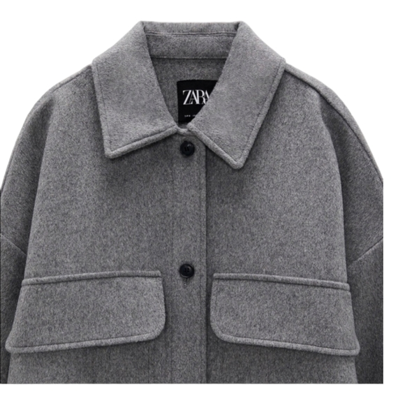 Zara Wool Blend Long Oversized Overshirt Schacket Coat Bloggers Favorite - Picture 10 of 14